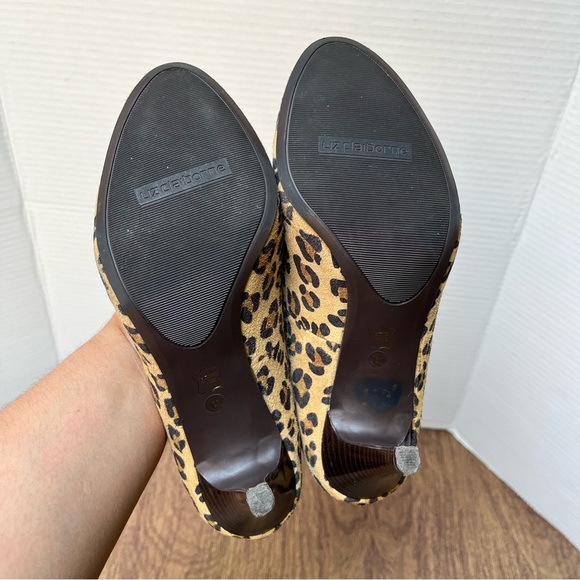 Liz Claiborne Leopard Cheetah Leather Heels Size 7.5 - Picture 9 of 14